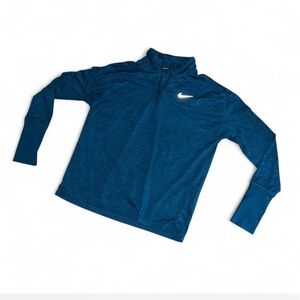 Nike Dri-FIT Blue Quarter Zip Long Sleeve Top Size L